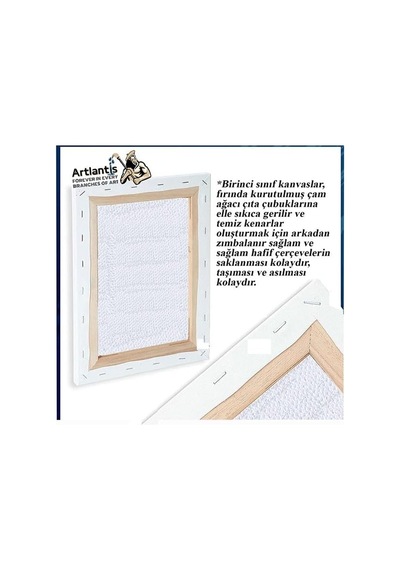 Artlantis Akrilik Boya Hobi Boyama Seti 1 Paket 25x35 Cm Tuval 12 Li Akrilik Boya Tüp Resim Paleti Fırça Seti 6 Lı