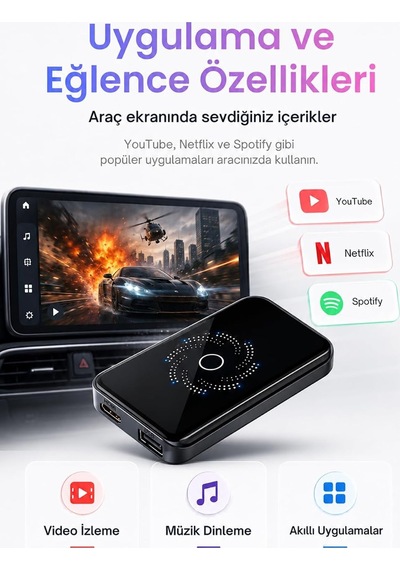 Tr Ai Box Kablosuz Carplay & Android Auto Multimedya Dönüştürücü
