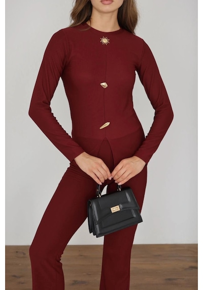 Kazax Ottoman Alt Üst Takım Bordo Pt510442 Bordo