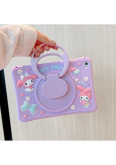 Ennar Honor Pad X9 11.5 İnç Cute Dolls Askılı Standlı Tablet Kılıfı+tablet Kalemi Arka Kapak