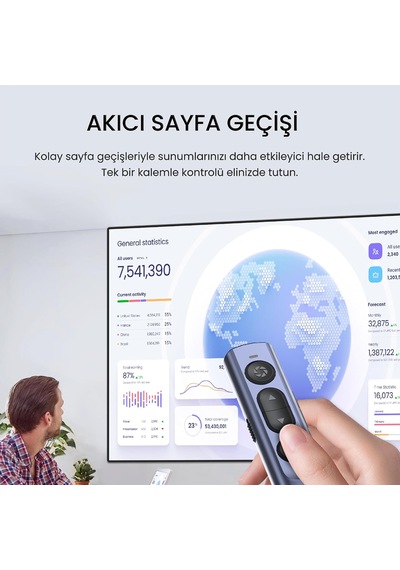 Lexroo Kırmızı Lazer Presenter Kablosuz Sunum Kumandası