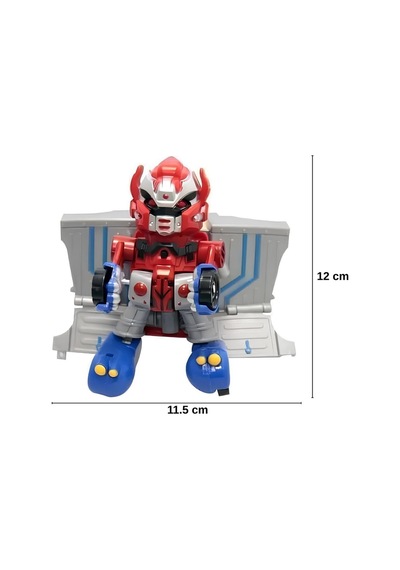 Kırmızı Otobot Transformers Robot Kamyon - Dönüşebilen Işıklı Sesli Oyuncak Modeli Çok Renkli