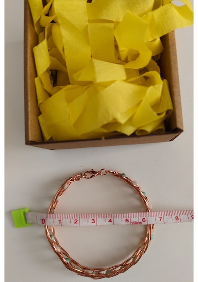 Amazonit Taşlı Bakır Bileklik Çok Renkli