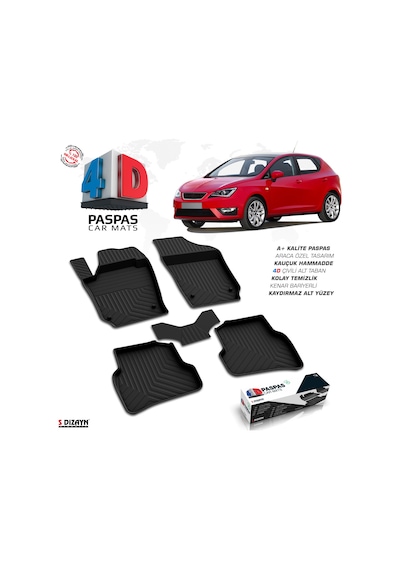 Seat Ibiza 4D Havuzlu Paspas 2009-2017  A+Kalite