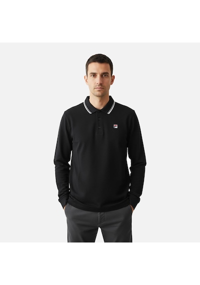 Siyah Fila Erkek Günlük Polo Yaka Sweatshirt Biella Tipped Fam1096.80010 Siyah