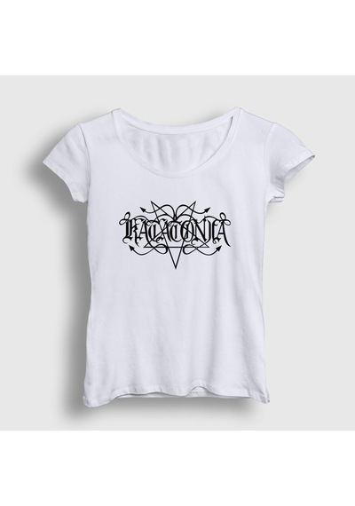Presmono Kadın Logo V2 Katatonia T-shirt Beyaz