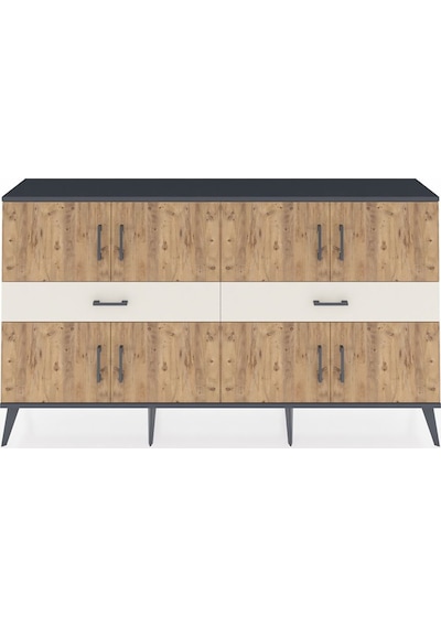 Arges Konsol 4 Raflı 2 Çekmeceli 8 Kapaklı 176x30x99 Antrasit-çam Antrasit-çam/aytaşı Arges Konsol 4 Raflı 2 Çekmeceli 8 Kapaklı 176x30x99 Antrasit-çam Antrasit-çam/aytaşı