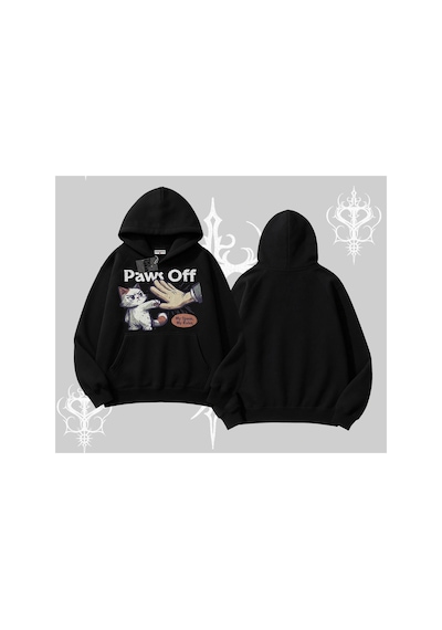 Tarzsokak Procatstinator Kedi Baskılı Biskilet Sweatshirt Beyaz