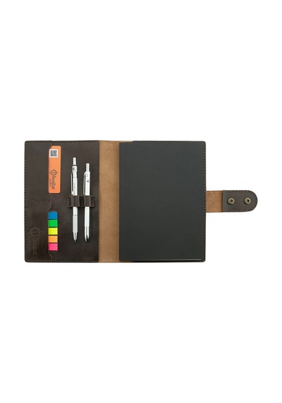 A5 Defter Ve Ajanda Kılıfı - %100 Tiesto Deri - Ko10002 - Koyu Kahverengi Koyu Kahverengi