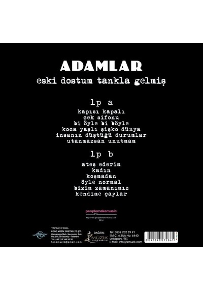 Adamlar Eski Dostum Tankla Gelmiş Lp Renkli Plak