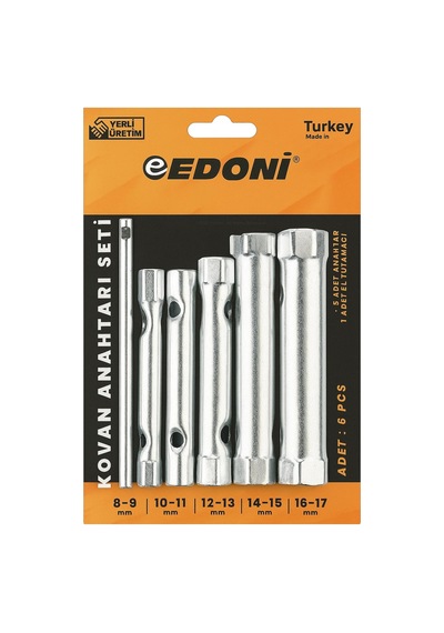 Edoni Kovan Anahtar Seti, 6 Parça, Ergonomik El Tutamağı, Dayanık