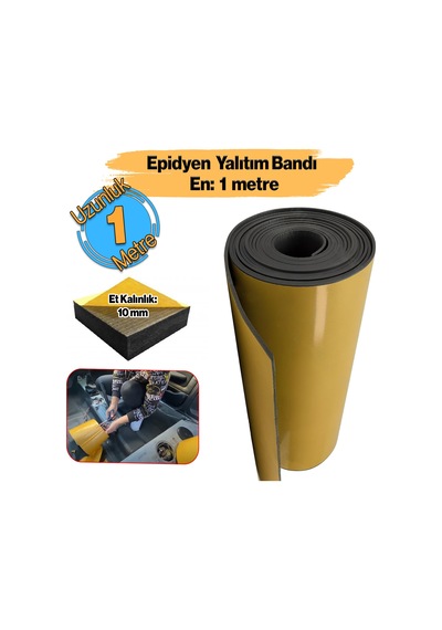 Yapışkan Araç Ses Isı Yalıtım İzolasyon Bant En:100 Cm Kalınlık:10 Mm Uzunluk:1 Metre Kauçuk Sünger