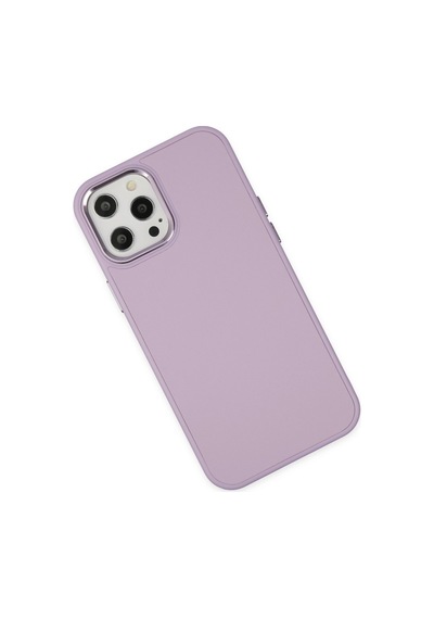 Apple iPhone Uyumlu-  12 Pro Max Kılıf Asya Deri Silikon - Lila