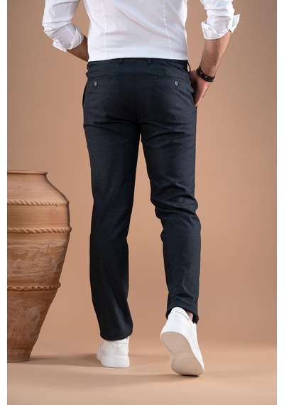 Ecer Beli Lastikli İplikli Regular Fit Kışlık Kumaş Pantolon 001