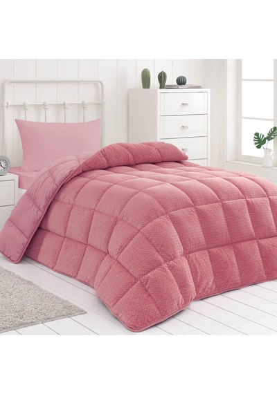 Fashion Tek Kişilik Mikro Zigzag Yorgan Takımı Konforlu, Yumuşak Dokulu 155x215 Pudra Pembe
