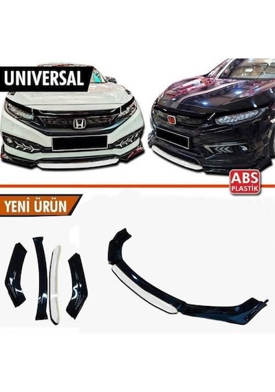 Fıat Punto 4 Parça Ön Lip Üniversal Ön Tampon Eki Piano Black Siyah