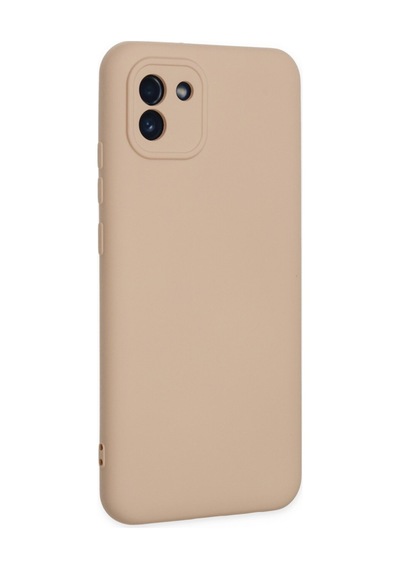 Samsung Uyumlu Galaxy A03 Uyumlu Kılıf Nano İçi Kadife Silikon - Pudra