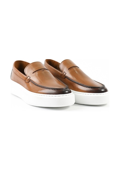 Tuna Hakiki Deri Taba Loafer Erkek Ayakkabı Eva Taban - E3845 Taba