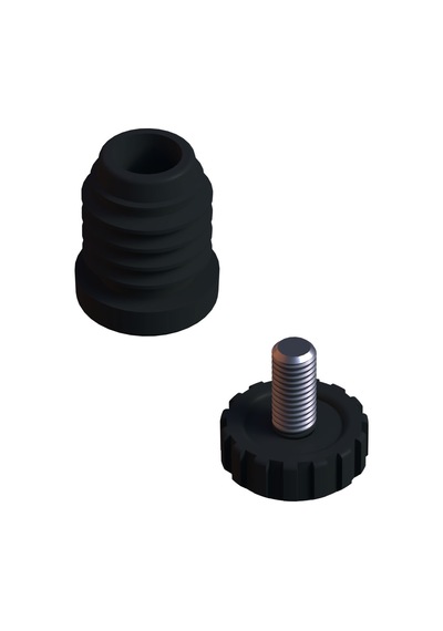 Cateksss 25 Mm Kademeli Plastik Rotil Ayak M8 - Boru Profil Ayağı Tezgah Ayarlı Ayak Siyah - 42 Li Paket