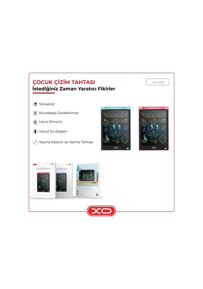 Çocuklar Için 10 Inç Farklı Renk Tonlu Dijital Kalemli Yazı Çizim Resim Tahtası V01