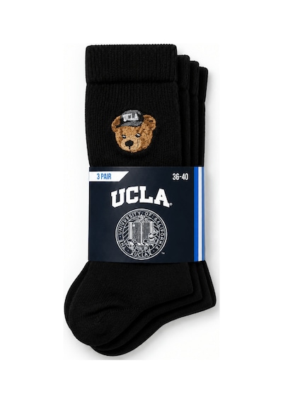 UCLA Cullen 3'lü Siyah Haki Lacivert Uzun Pamuklu Jakarlı Standard Fit Unisex Çorap Siyah-haki-lacivert
