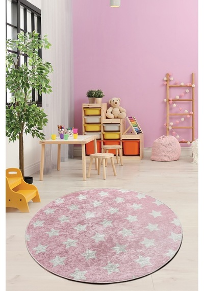 Yıldız Pembe Djt 200X200 Cm Çocuk, Bebek, Genç Halısı