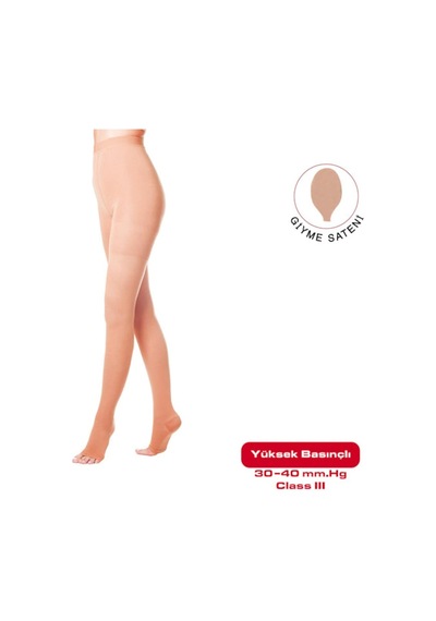 Külotlu Varis Çorabı Açık Burun Yüksek Basınç 30-40 Variteks 963 (336942991) Ten Rengi CCL3 S Açık Uzun