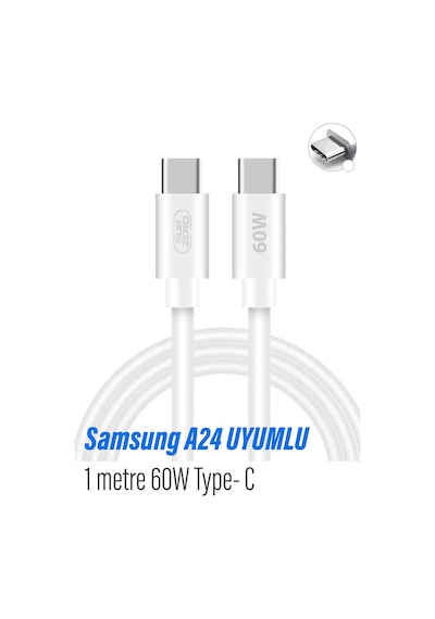 Galaxy A24 Uyumlu Şarj Kablosu Type-c 25w Uyumlu Hızlı Şarj 1 M 60w