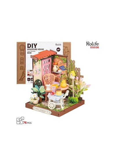 Rolife Ds038 Şık Çay Bahçesi Fancy Tea Yard Dıy Minyatür Maket Model Seti Mini Dollhouse 3d Model Kit Detaylı Dekoratif Hobi Seti 3d Puzzle Tiny House