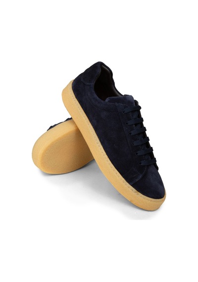 Deery Erkek Hakiki Deri Lacivert Sneaker Ayakkabı - 02018mlcvc03