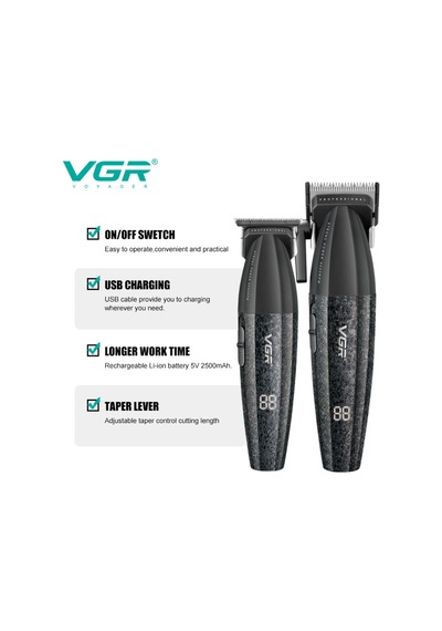 V-640 S2 & V-308 3'lü Berber Tıraş Makinesi Seti 9000 Rpm Clipper Trimmer Metal Shaver