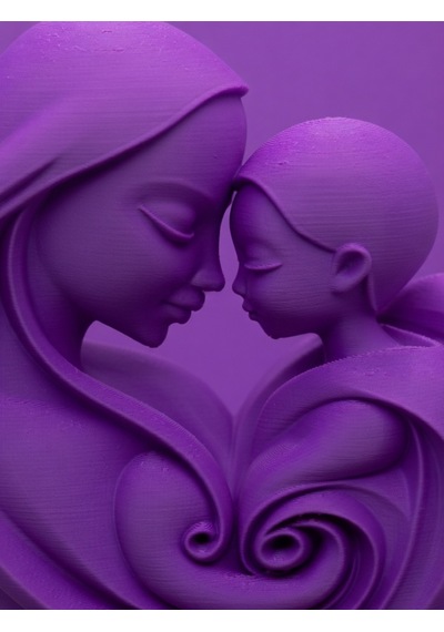 Anne & Çocuk Figürlü Dekoratif Obje 3d Baskı Modern Biblo Anneler Günü Hediyesi