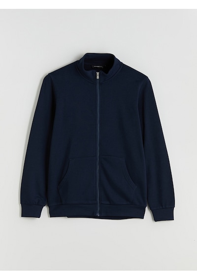 LC Waikiki Lc Waıkıkı Lacivert Dik Yaka Erkek Fermuarlı Sweatshirt