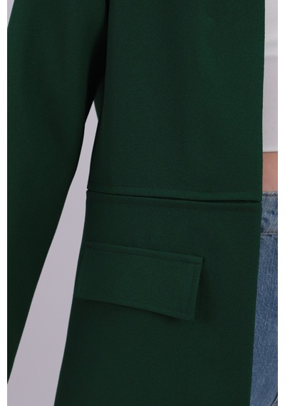 Armonika Kadın Zümrüt Beli Dikişli Uzun Ceket Arm-26k001017