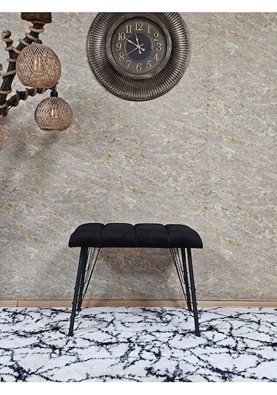 Metal Siyah Tel Ayaklı 60 Cm Puf Bench - Puf - Bench - Oturak - M Çok Renkli