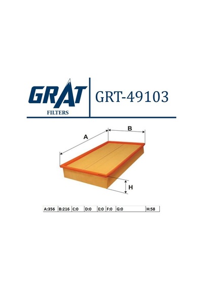 GRAT 49103 HAVA FİLTRESİ S80 98- 2.0 2.4 2.5TDI 3.0