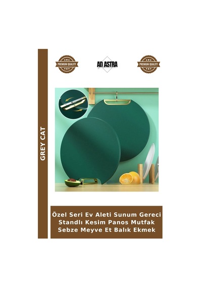 Özel Seri Ev Aleti Sunum Gereci Standlı Kesim Panos Mutfak Sebze Meyve Et Balık Ekmek Çok Renkli