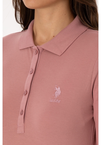 U.S. Polo Assn. Kadın Gül Kurusu Basic Polo Yaka Sweatshırt 50307755-VR221
