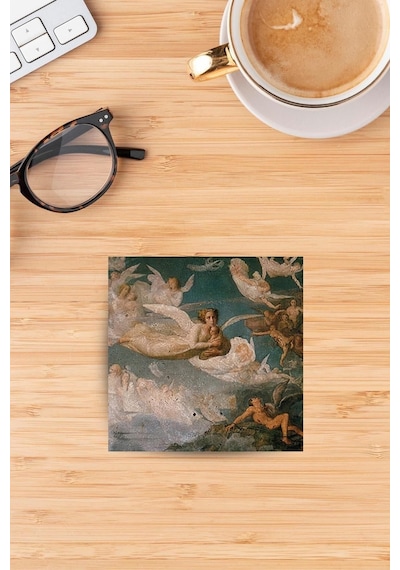 Doğaltaş Bardak Altlığı Uv Baskılı - Stone Coasters Çok Renkli