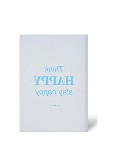 Süresiz Planlayıcı Ajanda Defter - 15x21 Cm, Keten Kaplama, Mavi Renk Açık Gri