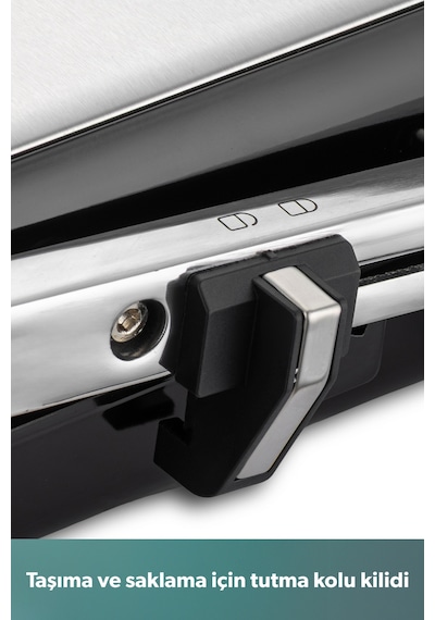 Homend Grilliant 1341h Inox Gövdeli, Döküm Plakalı, 5 Programlı, Led Ekranlı Tost Ve Izgara Makinesi
