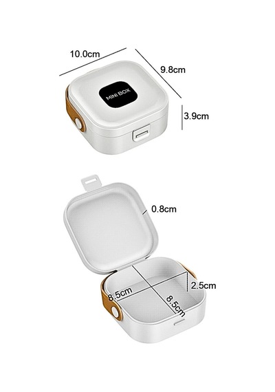 Premium Mini Takı Kutusu Aynalı Seyahat Boy Bölmeli Mücevher Organizer - Beyaz 1 Sıra Beyaz