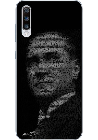 Samsung Galaxy A50-a30s Uyumlu Gençliğe Hitabe Yazılı Atatürk Silüeti Baskılı Silikon Kılıf Renkli
