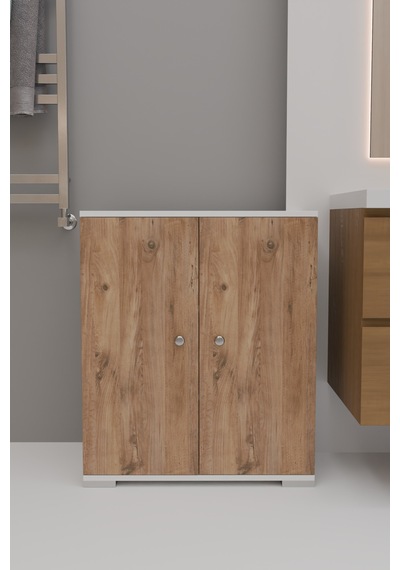 4 Bölmeli Banyo Dolabı Banyo Rafı Çok Amaçlı Dolap-meşe Meşe