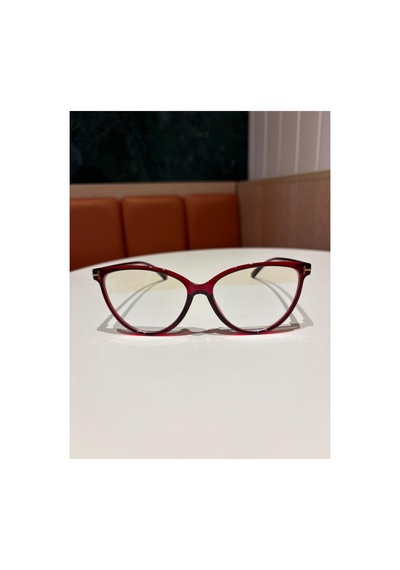 Funeyes River Bordo Cat Eye Metal Aksesuarlı Mavi Işık Korumalı Blue Block Gözlük 58 Ekartman