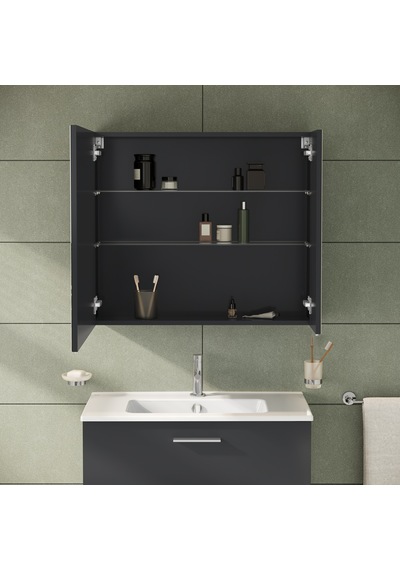 VitrA Mia 67705 Asimetrik Dolaplı Ayna Parlak Antrasit 80 CM Parlak Antrasit VitrA Mia 67705 Asimetrik Dolaplı Ayna Parlak Antrasit 80 CM Parlak Antrasit