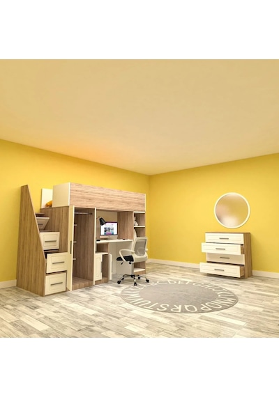 Gloss Membran Kapak Genç Odası Takımı Mdf Antrasit Gloss Membran Kapak Genç Odası Takımı Mdf Antrasit