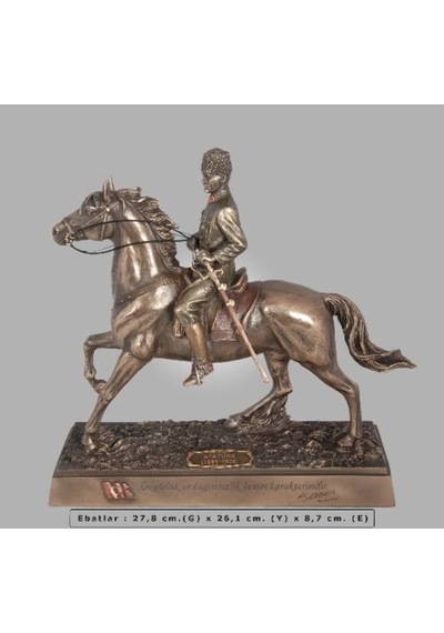 VERONESE BİBLOLAR → Wise Atatürk-ATA SÜVARİ BRONZ-28,5*9,5*26,5CM