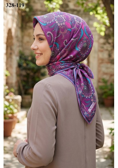 Moonscarfs Moonscarf Soft Pamuk Eşarp Mürdüm 328-119 Çok Renkli