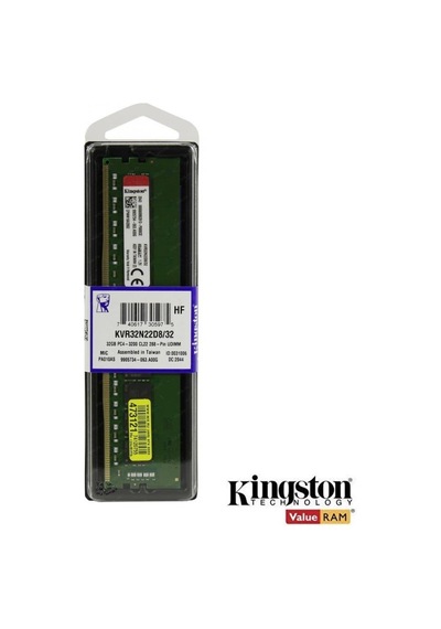 Kingston 32gb 3200mhz Ddr4 Non-ecc Cl22 Kvr32n22d8/32 Dekstop Pc Ram Bellek